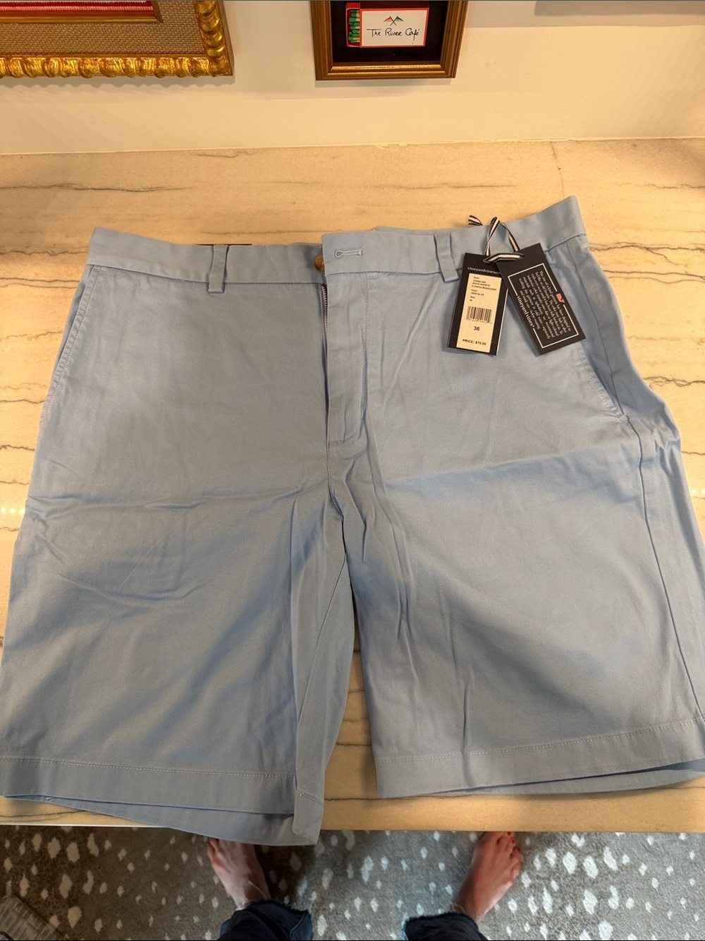 NWT Vineyard Vines Jake Blue Men's Shorts/ 9” stretch breaker short size 36